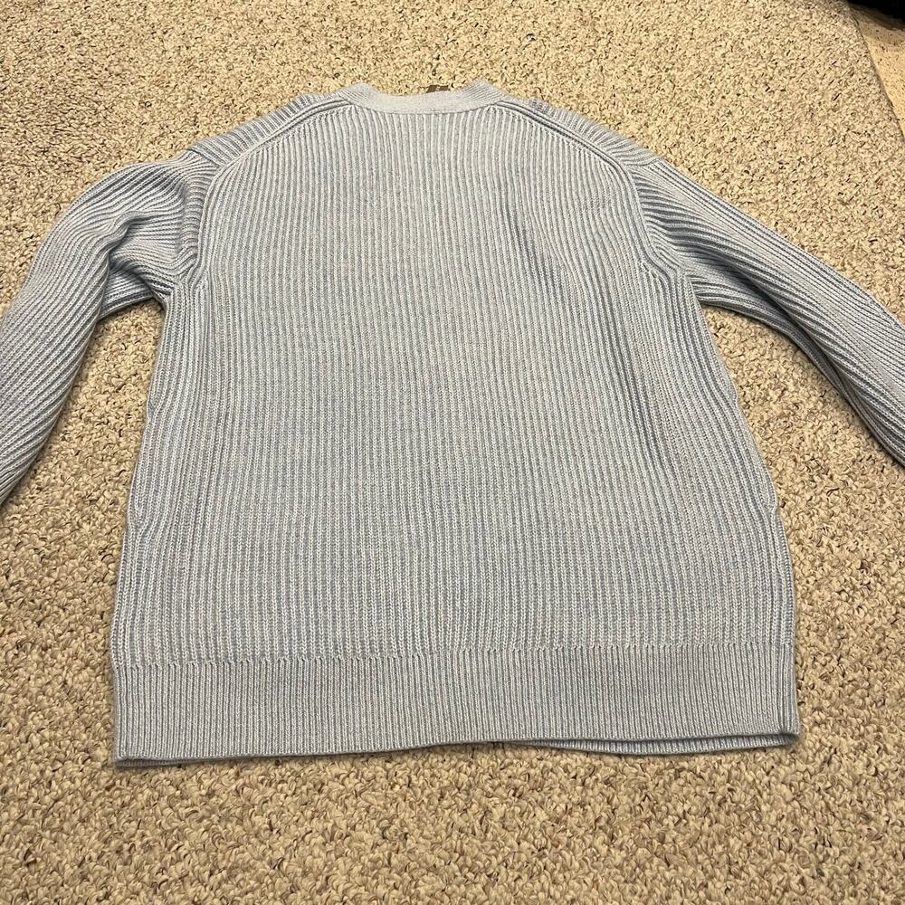 NEW J Crew Ribbed V-Neck Cardigan Sweater XL Light Blue Preppy Classic Casual - Picture 7 of 7